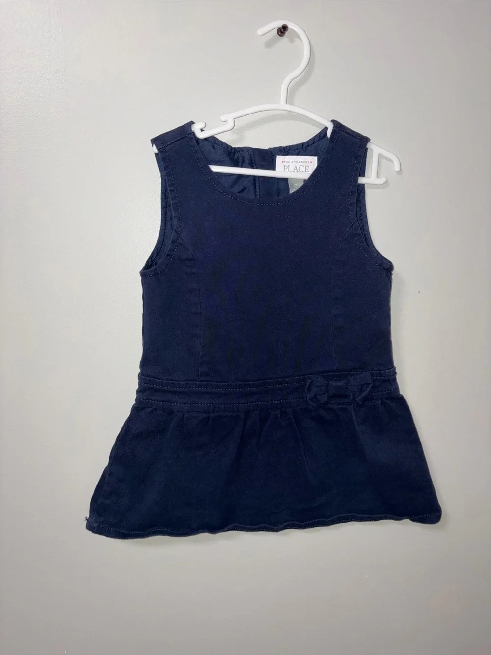 Children’s place navy sleeveless bow accent dress girls 2T